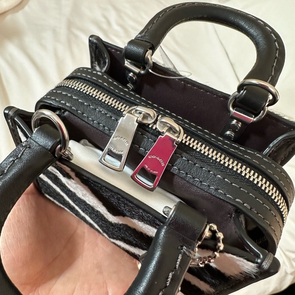 **SOLD** NWT Coach Rogue Bag 12 In Haircalf With Zebra Print (Micro Bag) - Picture 10 of 12